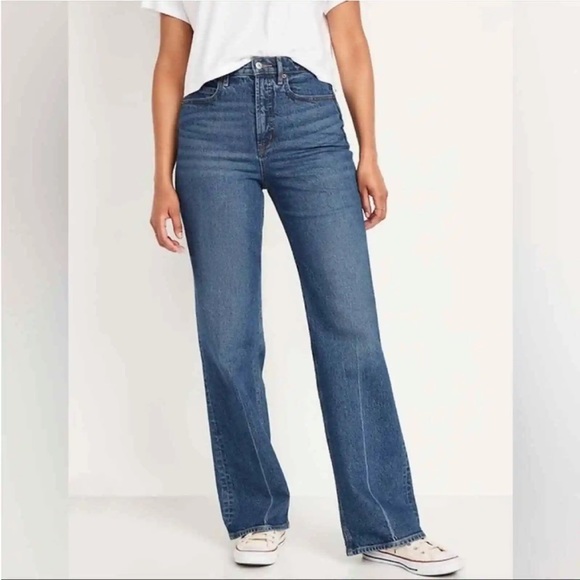 Extra High Rise Sky-Hi Wide Leg Jeans 10 Petite - Picture 1 of 7